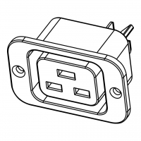 IEC 320 Sheet J 三孔家电用品AC母插座(Outlet) 附螺丝孔, 16A/20A