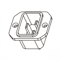 IEC 320 (C20)服务器 / PDU电源, AC 3-Pin公插座(Inlet),附螺丝孔, 16A/20A 250V