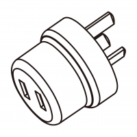 AC转接头, 中国规插头转2孔连接器 3转2-Pin