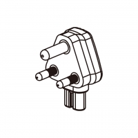 笔记本电脑专用AC转接头, 南非 (小) 弯头转IEC 320 C7连接器, 3转2-Pin, 2.5A 250V