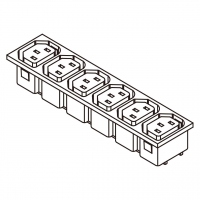 IEC 320 Sheet F 品字三孔家电用品AC 6 位母插座(Outlet),  10A/15A