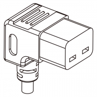 欧规 (欧标)IEC 320 C23 AC电源线连接器 3 芯 弯式16A 250V