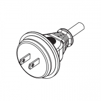 美规(美标)NEMA 1-15P 直式 AC插头2 P/ 2 芯 不接地, 15A 125V