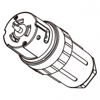 美规船舶用连接器 (NEMA SS1-50R) 3芯直式, 2 P, 3芯接地50A 125V