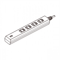 日本排插/插线板/ 拖线板/接线板 2 脚4 插位USB 充电 1 插位5V 1A (突波保护)