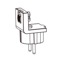 AC转接头, 欧规 (欧标)弯头转IEC 320 C7连接器, 2转2-Pin, 2.5A 250V