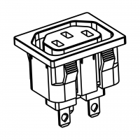 IEC 320 Sheet F 品字三孔家电用品AC母插座(Outlet)10A/15A