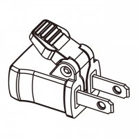 AC转接头, 美规 (美标)NEMA 1-15P 插头转NEMA 1-15R连接器, 2转2-Pin