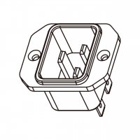 IEC 320 (C20)服务器 / PDU电源, AC 3-Pin公插座(Inlet),附螺丝孔, 16A 250V