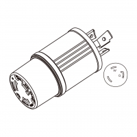 AC转接头, NEMA L5-30P Twist Locking转L5-20R, 2 P 3芯接地, 组装式, 3转3-Pin, 30A转20A 125V