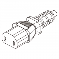 意大利IEC 320 C17 AC电源线连接器 3 芯直式10A 250V