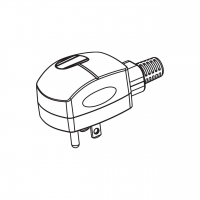 美规(美标)NEMA 5-15P 触控弯式 AC插头2 P/ 3 芯接地 15A 125V