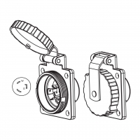 美规 (美标)船舶用防松脱插座NEMA L5-20P, 316不锈钢, 防水盖, 20A 125V