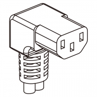 IEC 320 C13 AC电源线连接器 3 芯 弯式  7A/10A/13A/15A, /125,250V