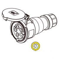 IEC 309 连接器5 芯 4P 5W, IP 67 防水密封型 16A 100V~130V