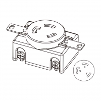 美规 (美标)防松脱 Single Flush插座 NEMA L6-30R, 2 P 3芯接地 30A 250V