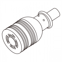 美规 (美标)AC电源线防松脱连接器 (L14-20R) 3 P 4 芯  接地, 20A/ 125, 250V