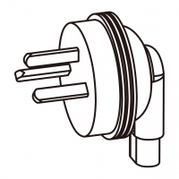 刮胡刀专用AC转接头, 以色列弯头转IEC 320 C1连接器, 3转2-Pin, 0.2A