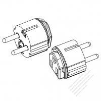 AC转接头, 欧规 (欧标)插头转美国NEMA 5-15R  连接器, 3转3-Pin, 10A 250V (附拉环)(超音波熔接式)