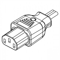 IEC 320 C13 AC电源线连接器 3 芯直式10A 125V