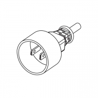 美规(美标)NEMA 1-15P 直式 AC插头2 P/ 2 芯 不接地, 15A 125V