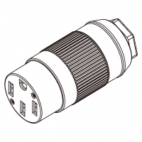 美规车用RV 连接器(NEMA14-50R) 4芯直式, 3 P, 4芯接地