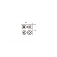 20A/30A, 4-Pin 电池香蕉头插头 连接器, 24mm X 24mm