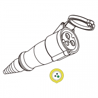 IEC 309 连接器(美规) 3芯 2P 3W, IP 44 防泼水型 (4H)32A 125V