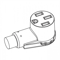 烘干机,电焊机,设备用AC电源线连接器  (NEMA 14-50R) Straight Blade, 3 P, 4 芯 接地, 弯式30A/40A/50A, 125/250V