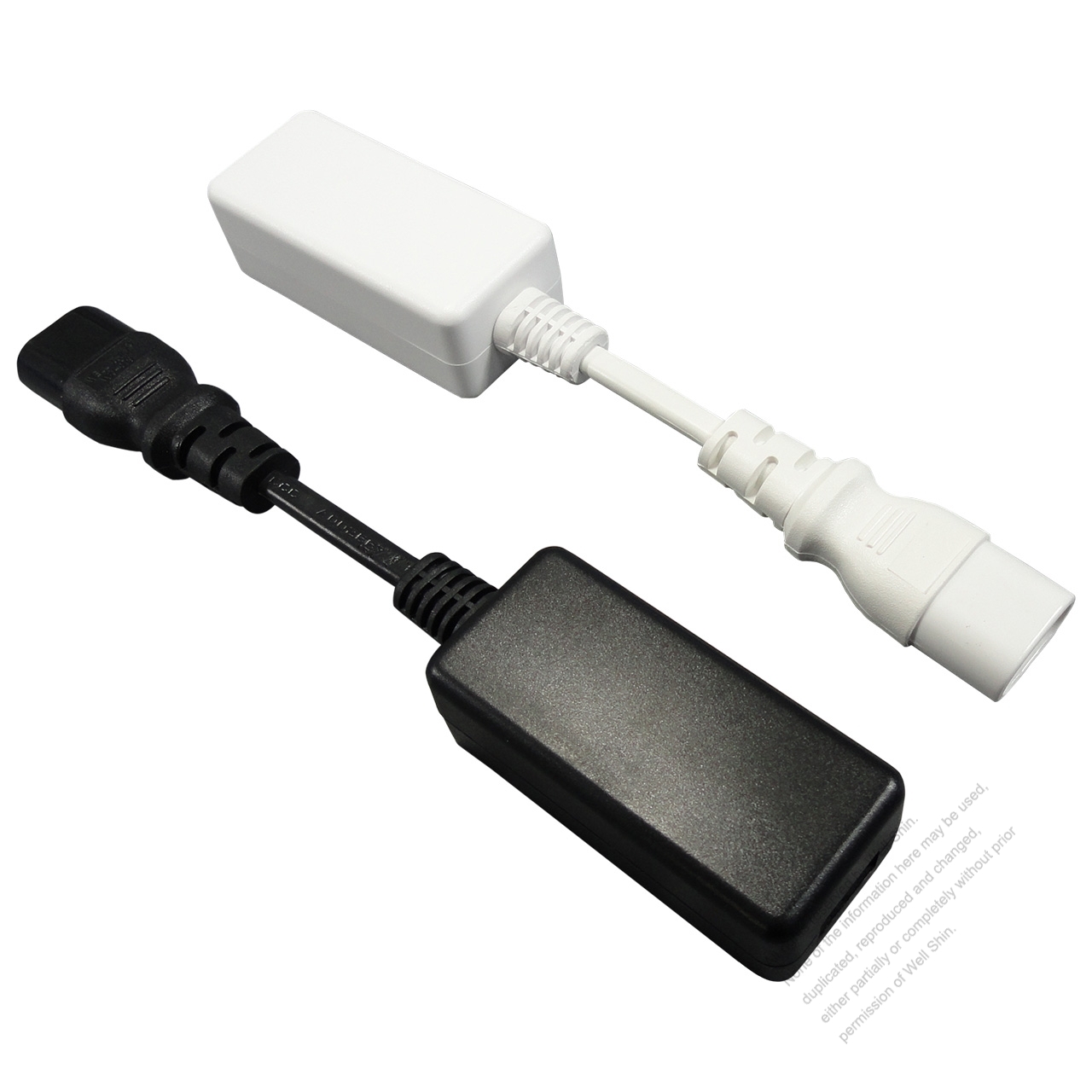 AC/DC 1A IEC 320 Sheet C, 2 prong Plug to USB Outlet Charger, with 15cm AC Cord - Well Shin Technology Ltd.