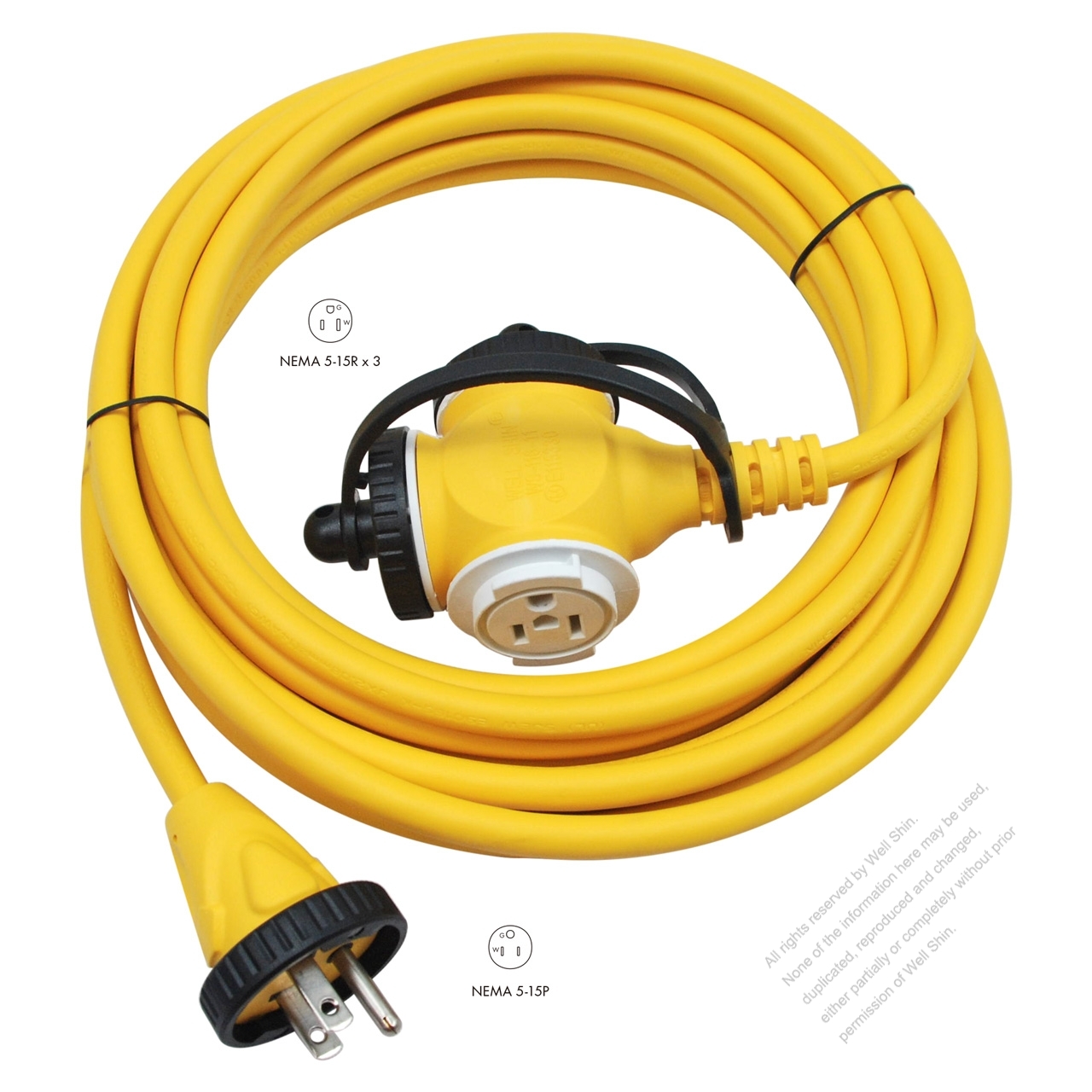 Marinco 14/3 Locking Extension Cord - 15A - 50