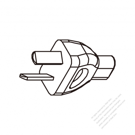 Adapter Plug, Argentina Plug to IEC 320 C1 Female Connector 2 to 2-Pin 0.2A