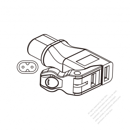 Adapter Plug, IEC 320 Sheet C inlet to NEMA 1-15R, 2 P, 2 Wire, 2 to 2-Pin 2.5A to 15A 125V