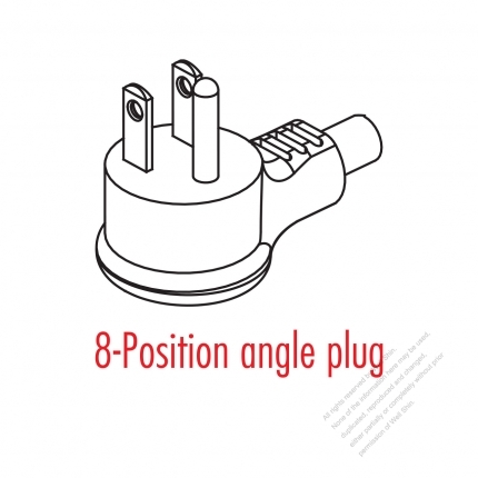 Taiwan/ Japan 3-Pin Elbow AC Plug 15A/125V