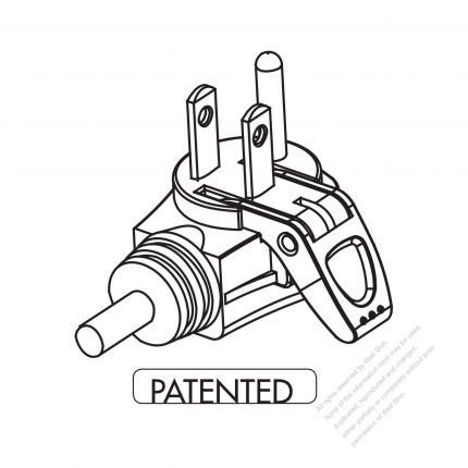 Taiwan/ Japan 3-Pin Elbow AC Plug, 7A/11A/15A 125V