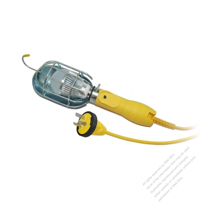 China 7W Working Light W/ extension Cord 3-Pin 3*0.75MMSQ Yellow 2 M (6.56 FT)