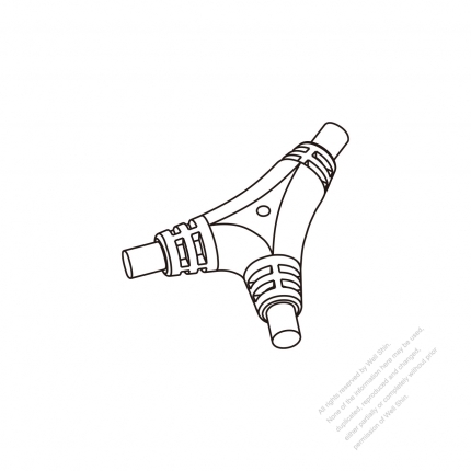 AC Power Cord Strain Relief Unit (SR)  1 to 2, 2464,26AWG,VW-1,Ø4mm