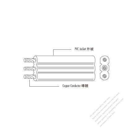 USA/Canada Type AC Power PVC Wire SRDT