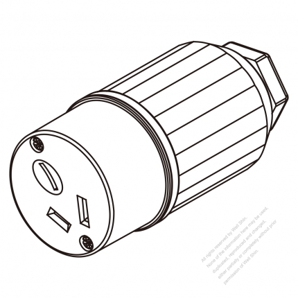 Australian Connector 3-Pin Straight, 10A 250V