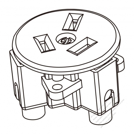 Outlet (China) x 1, Flat prong, CCC (10A), screen mounting 10A 250V