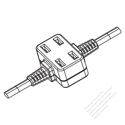 Taiwan AC Connector 2-Pin Multi-Outlet Connectors 3A-7A 125V, 7A-10A 125V, 10A-15A 125V