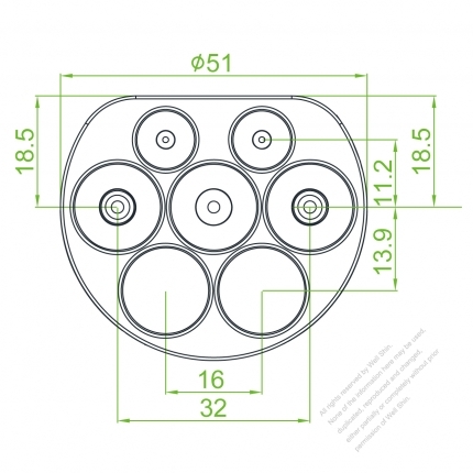 China Electric Vehicle (EV)  Plug Connector 5 Pin (Waterproof Cap) 32A/ 220V