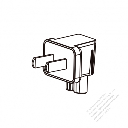 Adapter Plug, China Angle Type to IEC 320 C7 Female Connector 2 to 2-Pin 2.5A 250V