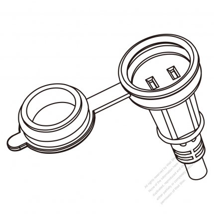 Taiwan AC Connector W/Cap 2-Pin 10A-15A 125V