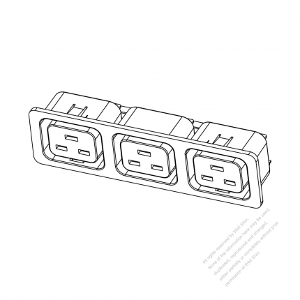 IEC 60320-2 Sheet J Appliance Outlet  X 3, 16A 250V