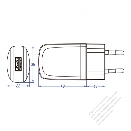 AC/DC 5V 1A USB Charger kit  Europe/Brazil Plug to USB