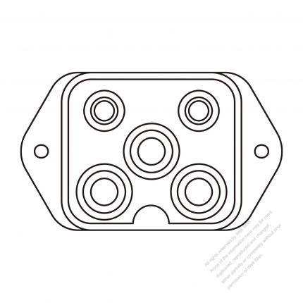 50A, 5-Pin Plug Outlet , 3-Pin is “L” size, 2-Pin is “S” size