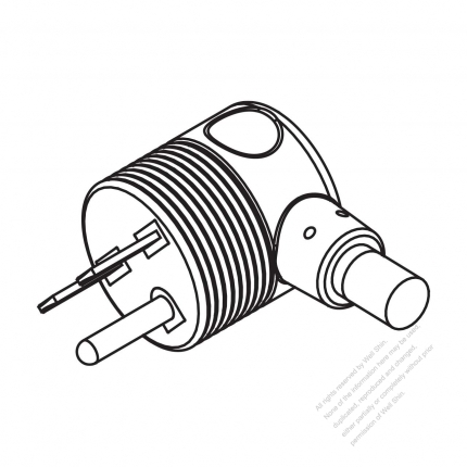 USA/Canada NEMA 6-15P Elbow AC Plug, 2 P/ 3 Wire Grounding 15A 250V