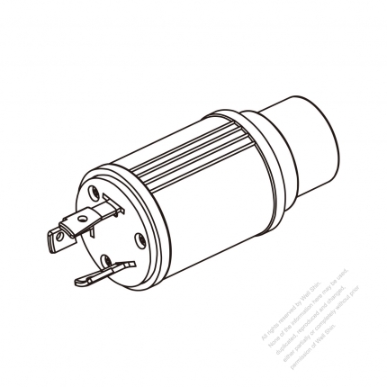 Adapter Plug, NEMA L5-30P Twist Locking to NEMA 5-20R, 2 P, 3 Wire Grounding, 3 to 3-Pin 30A to 15A/20A 125V