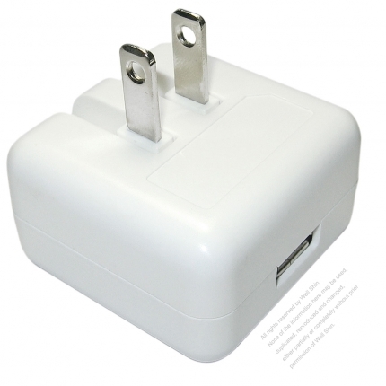 AC/DC 5V 2A USB Charger, USA Plug Adapter Rotatable 2-Pin